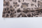 Women Tulle Leopard Print Top with Bandeau Off-the-shoulder Straight-cut Neckline Summer Casual Girls for Summer Blouse