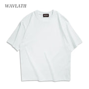 WAVLATII Oversized Summer T shirts for Women Men Brown Casual Female Korean Streetwear Tees Unisex Basic Solid Young Cool Tops