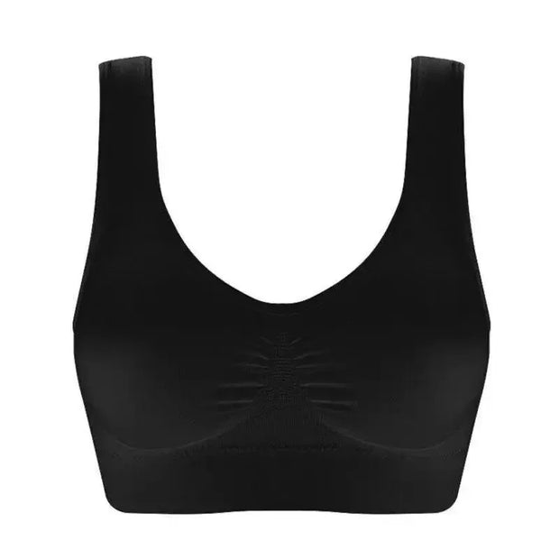 Black Vertical Stripe Breathable Sports Bra Fitness Tube Tops Yoga