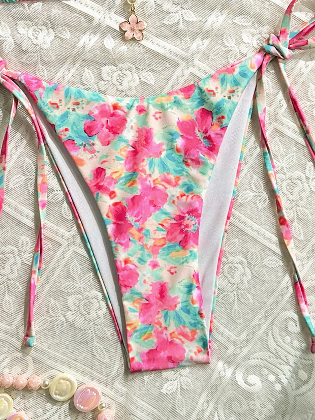 New Women's Bikini Set Pink Floral Print